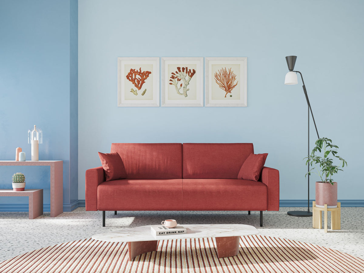 Arthur divano moderno in velluto morbido impermeabile T01 beige - divitt.sbs