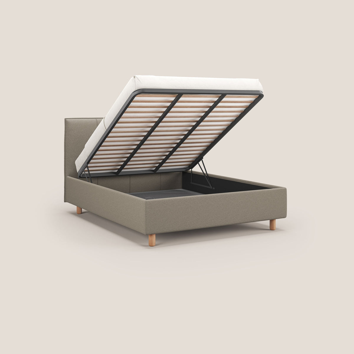 Lothar letto contenitore maxi dalle dimensioni contenute in tessuto impermeabile T13 panna - divitt.sbs