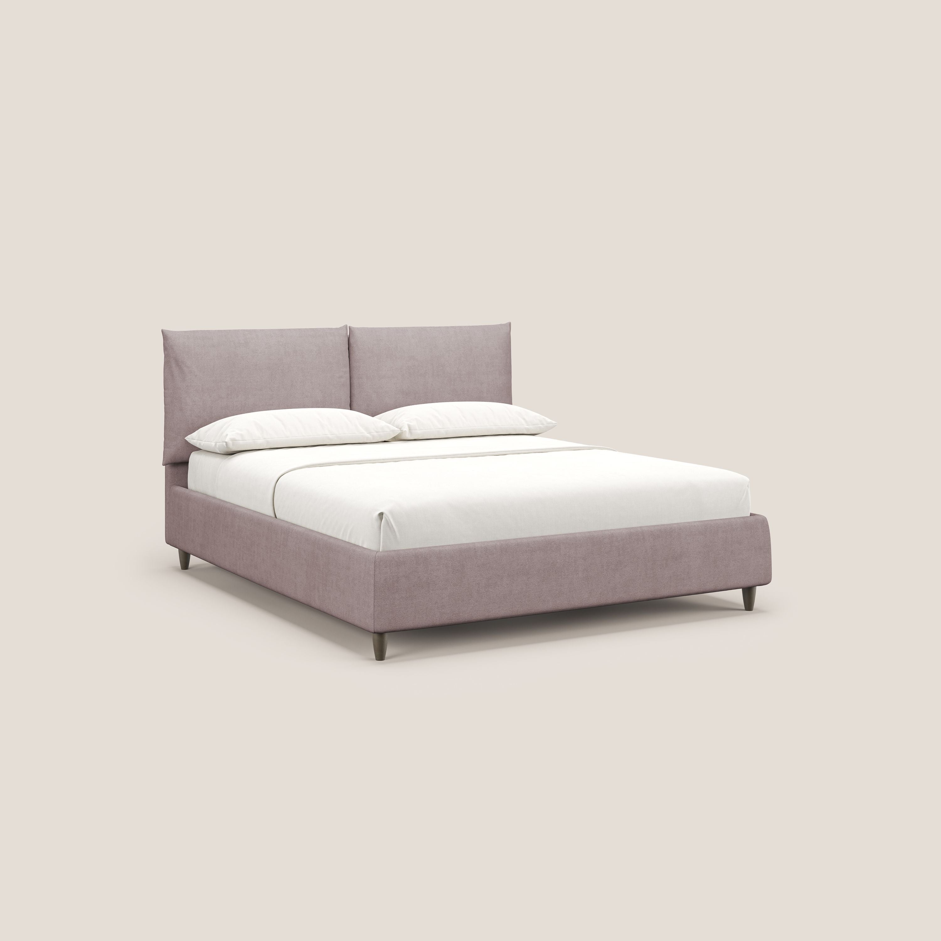 Mariana letto imbottito contenitore con cuscini in tessuto impermeabile T02 rosa - divitt.sbs