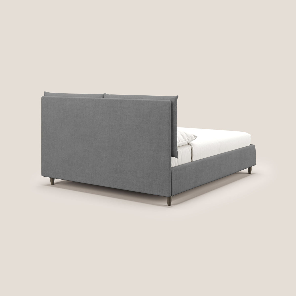 Mariana letto imbottito contenitore con cuscini in tessuto impermeabile T02 grigio - divitt.sbs