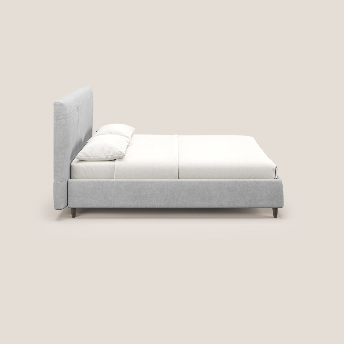 Martina letto imbottito contenitore in tessuto impermeabile T02 grigio chiaro - divitt.sbs