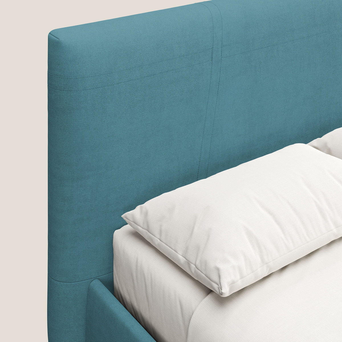 Martina letto imbottito contenitore in tessuto impermeabile T02 azzurro - divitt.sbs