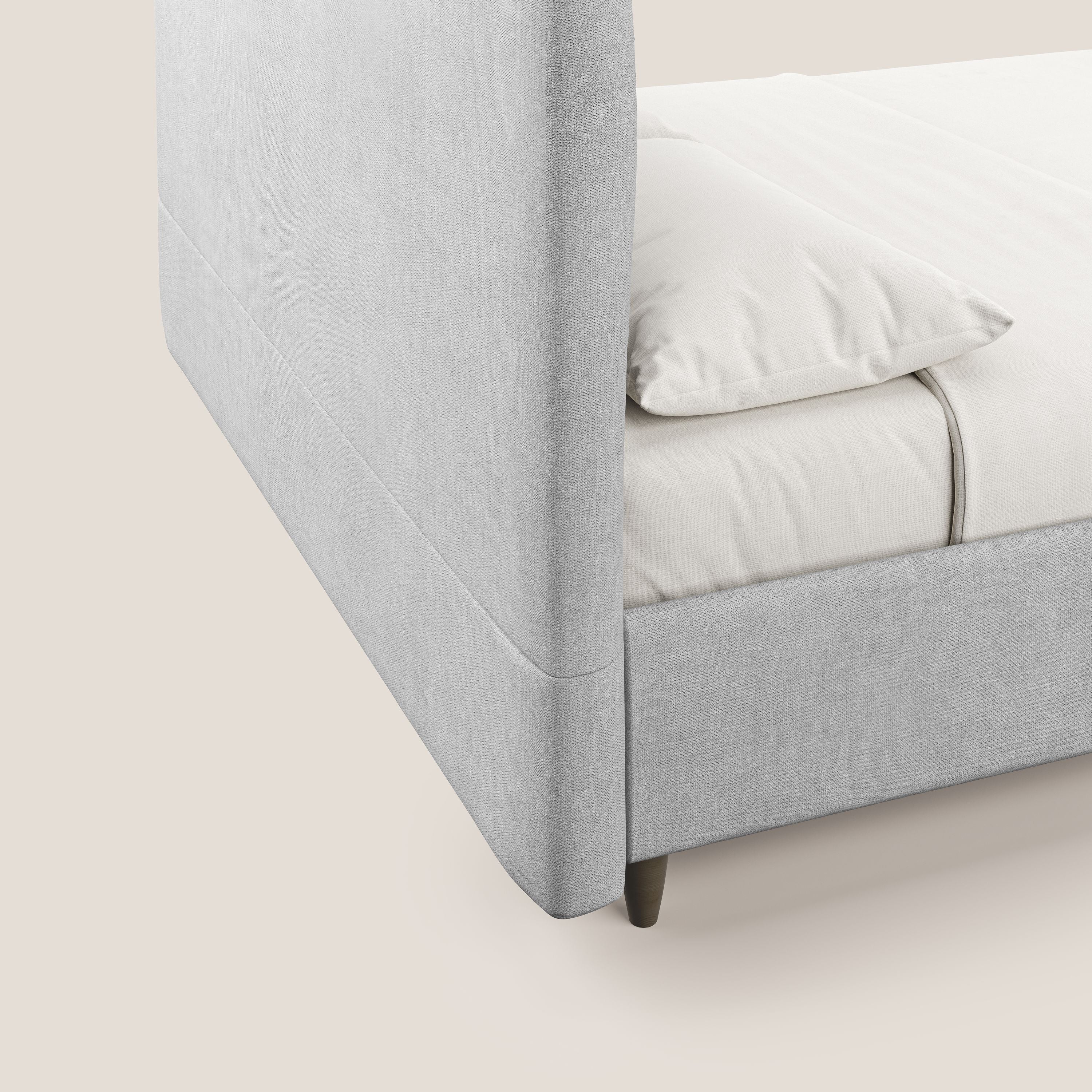 Martina letto imbottito contenitore in tessuto impermeabile T02 grigio chiaro - divitt.sbs