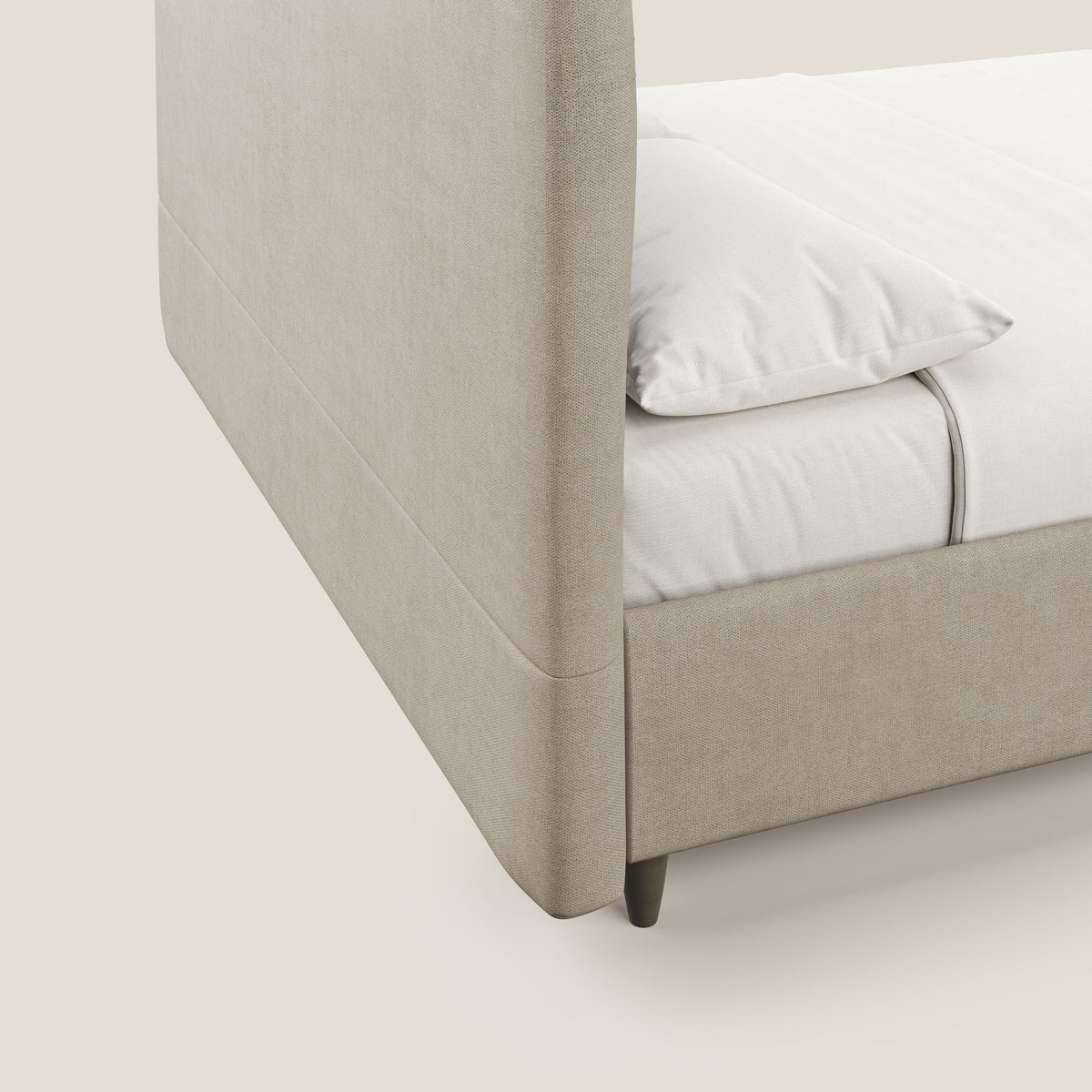 Martina letto imbottito contenitore in tessuto impermeabile T02 beige - divitt.sbs