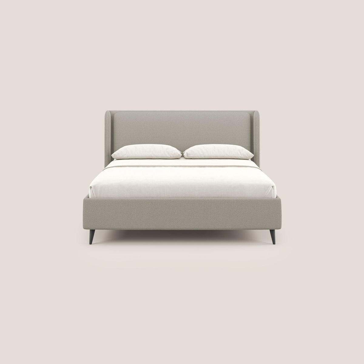 Nadine letto contenitore di design e comfort Italiano in tessuto impermeabile T19 panna - divitt.sbs