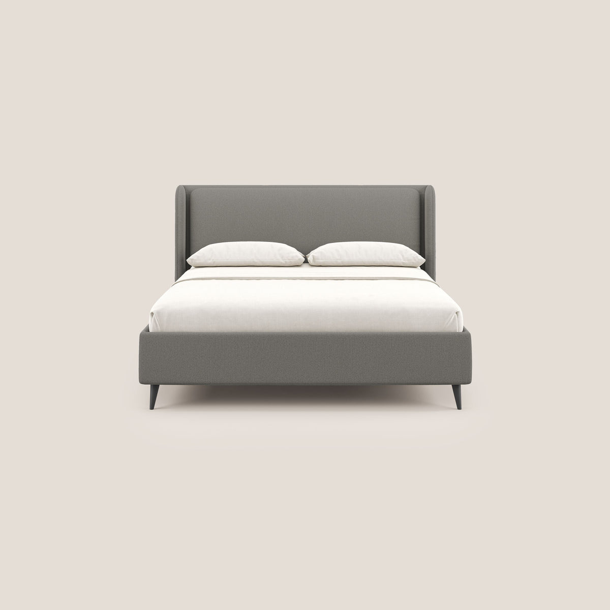 Nadine letto contenitore di design e comfort Italiano in tessuto impermeabile T19 beige - divitt.sbs
