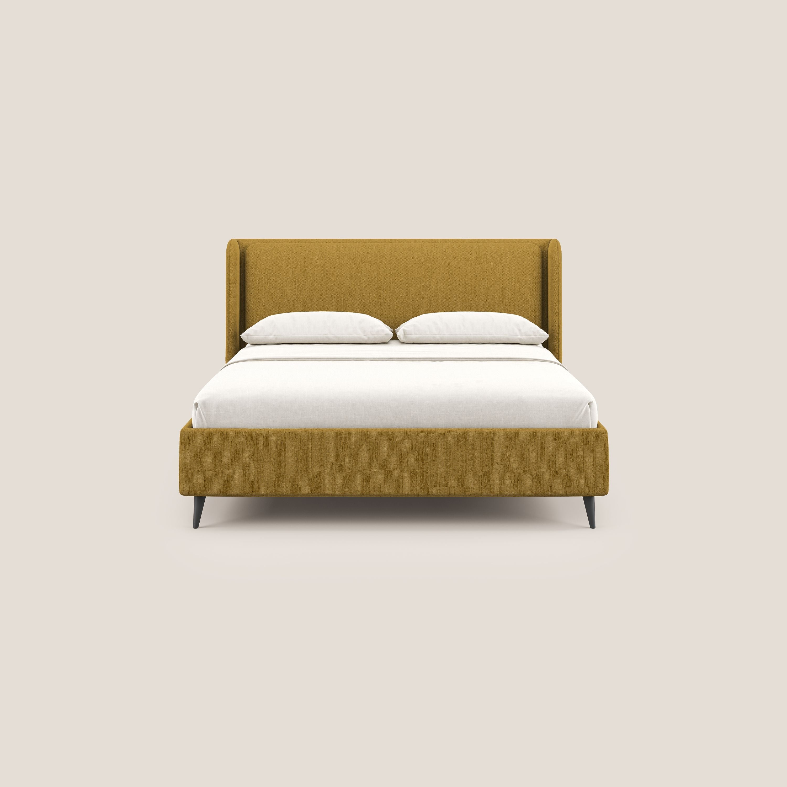 Nadine letto contenitore di design e comfort Italiano in tessuto impermeabile T19 giallo - divitt.sbs