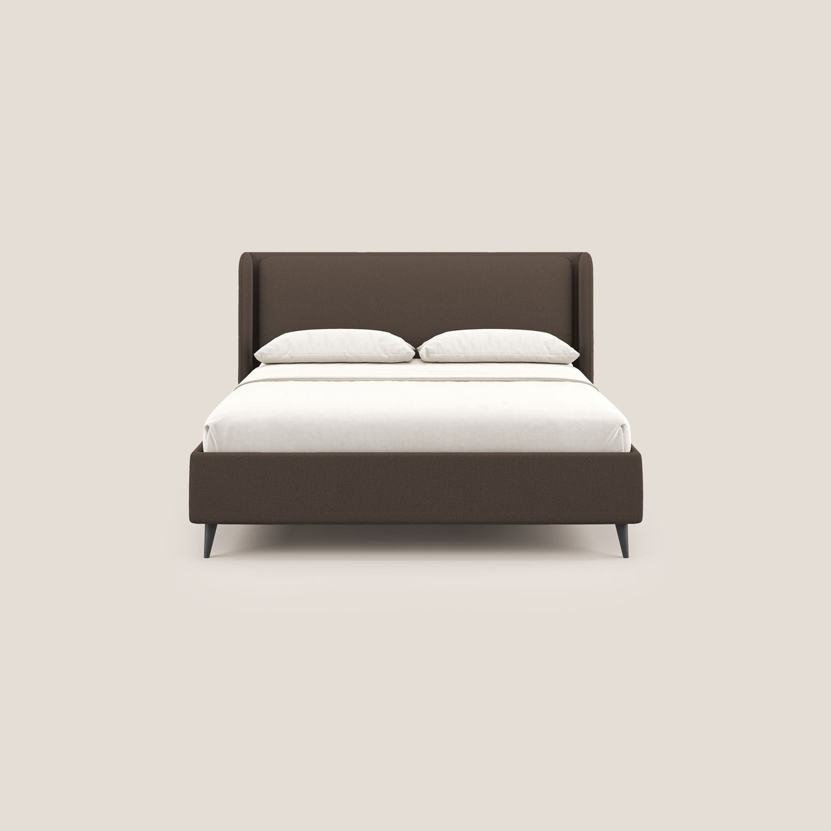 Nadine letto contenitore di design e comfort Italiano in tessuto impermeabile T19 marrone - divitt.sbs
