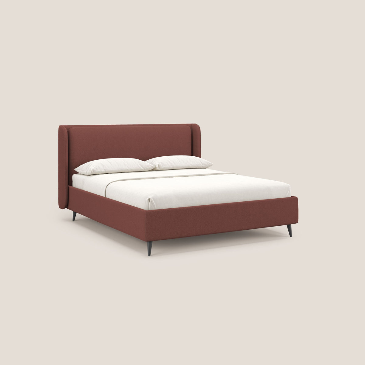 Nadine letto contenitore di design e comfort Italiano in tessuto impermeabile T19 salmone - divitt.sbs