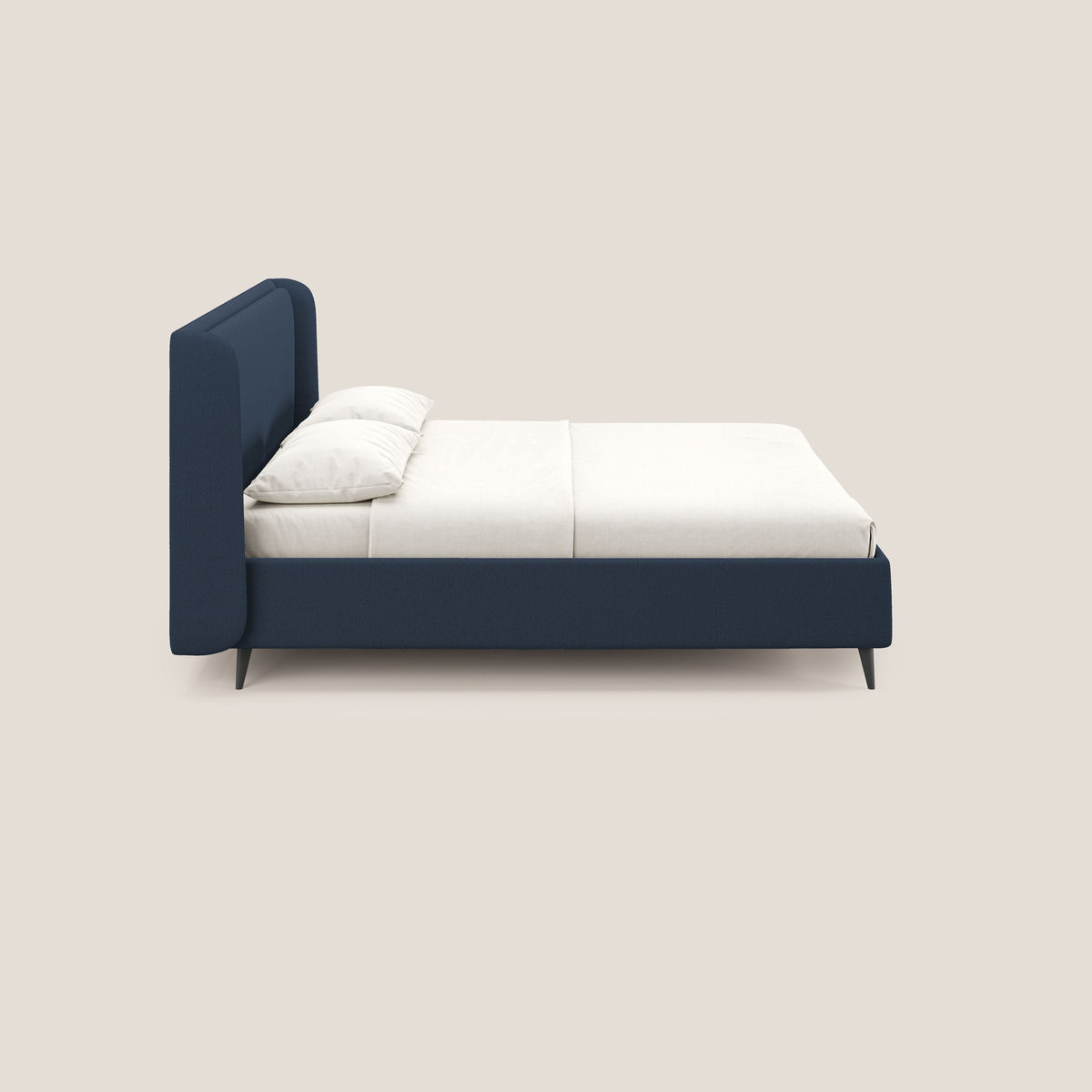 Nadine letto contenitore di design e comfort Italiano in tessuto impermeabile T19 blu - divitt.sbs