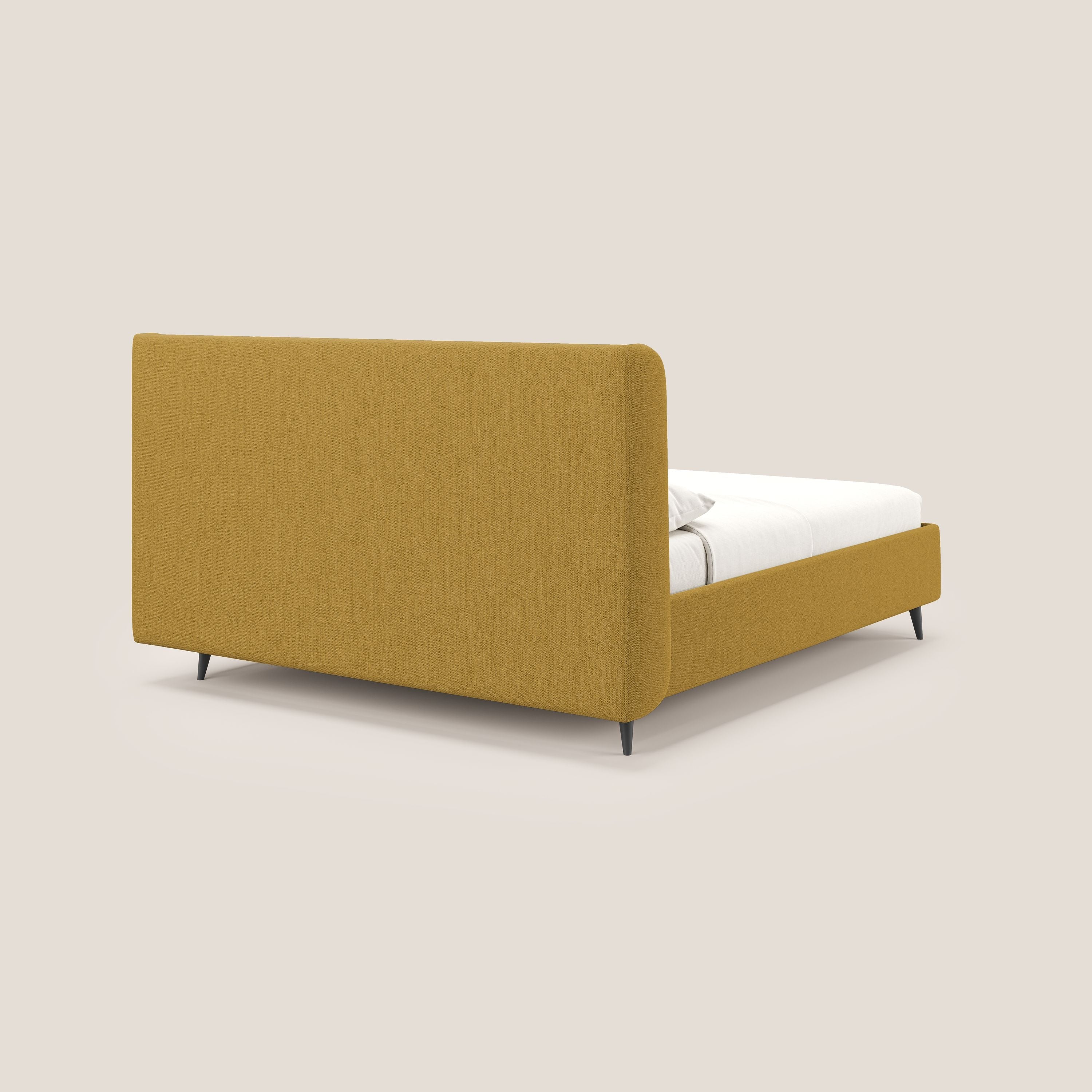 Nadine letto contenitore di design e comfort Italiano in tessuto impermeabile T19 giallo - divitt.sbs