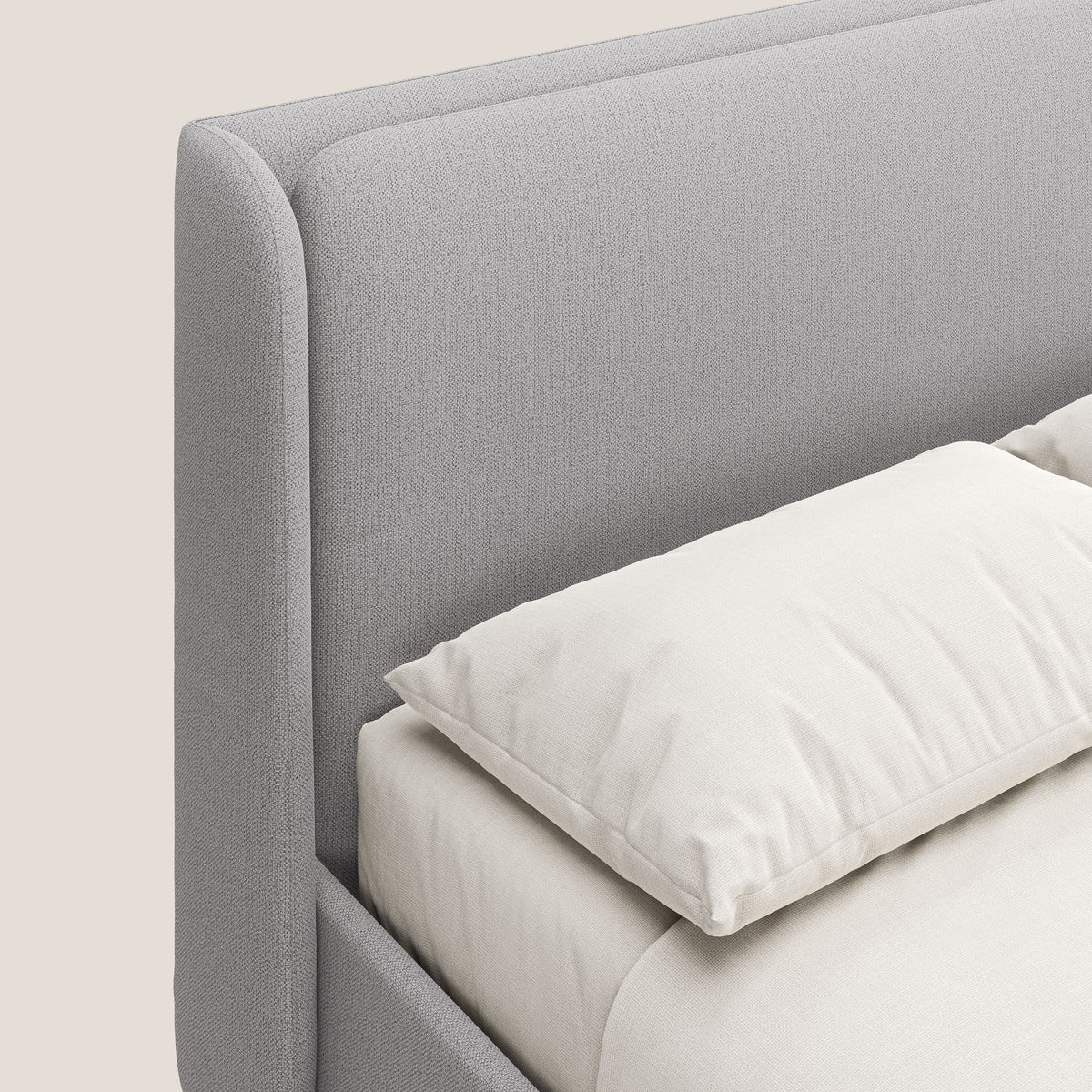 Nadine letto contenitore di design e comfort Italiano in tessuto impermeabile T19 grigio - divitt.sbs