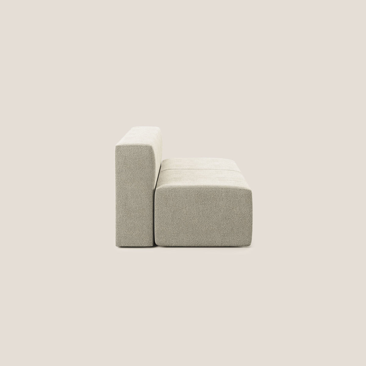 Nettuno modulo centrale maxi in morbido tessuto bouclè T07 beige - divitt.sbs