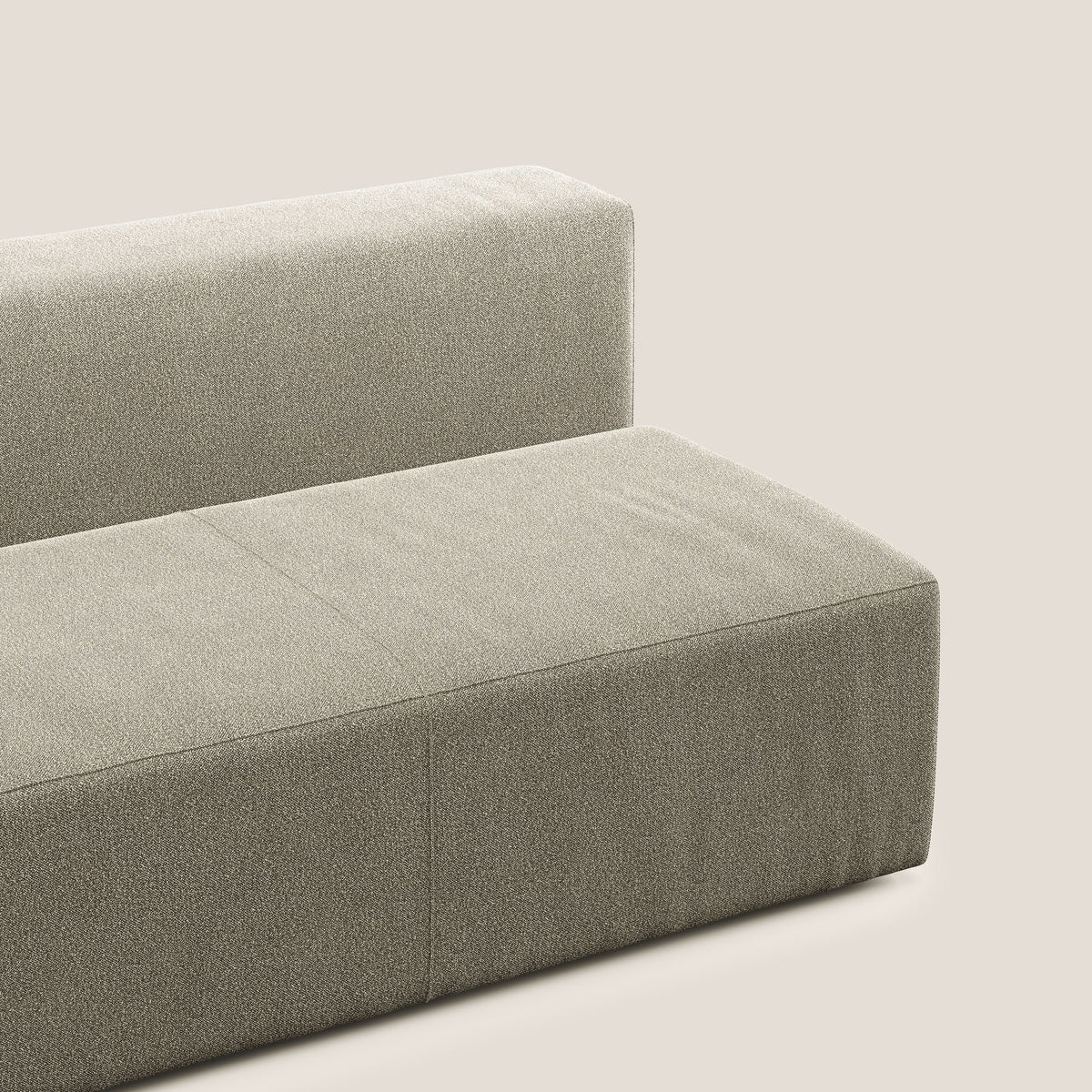 Nettuno modulo centrale maxi in morbido tessuto bouclè T07 beige - divitt.sbs