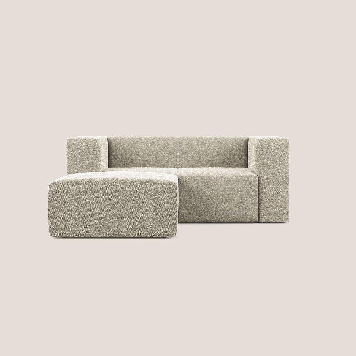 Nettuno divano angolare modulare reversibile e componibile in morbido tessuto bouclè T07 beige - divitt.sbs
