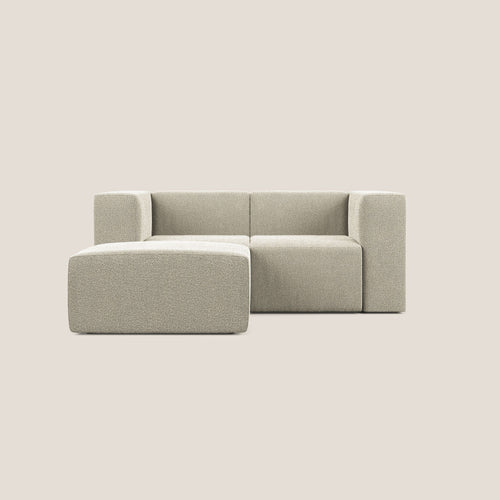 Nettuno divano angolare modulare reversibile e componibile in morbido tessuto bouclè T07 beige - divitt.sbs
