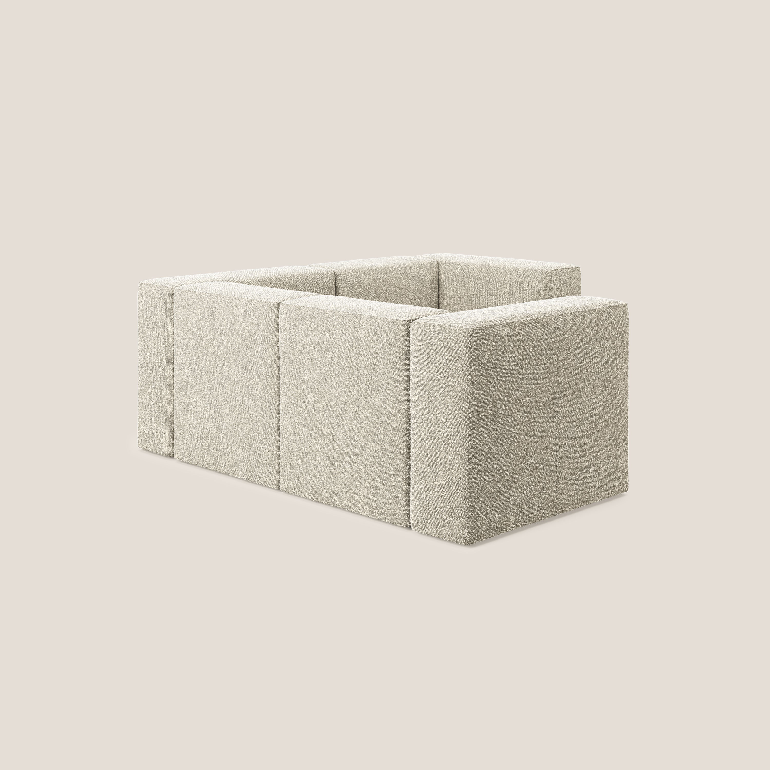 Nettuno divano angolare reversibile e modulare componibile in morbido tessuto bouclè T07 beige - divitt.sbs