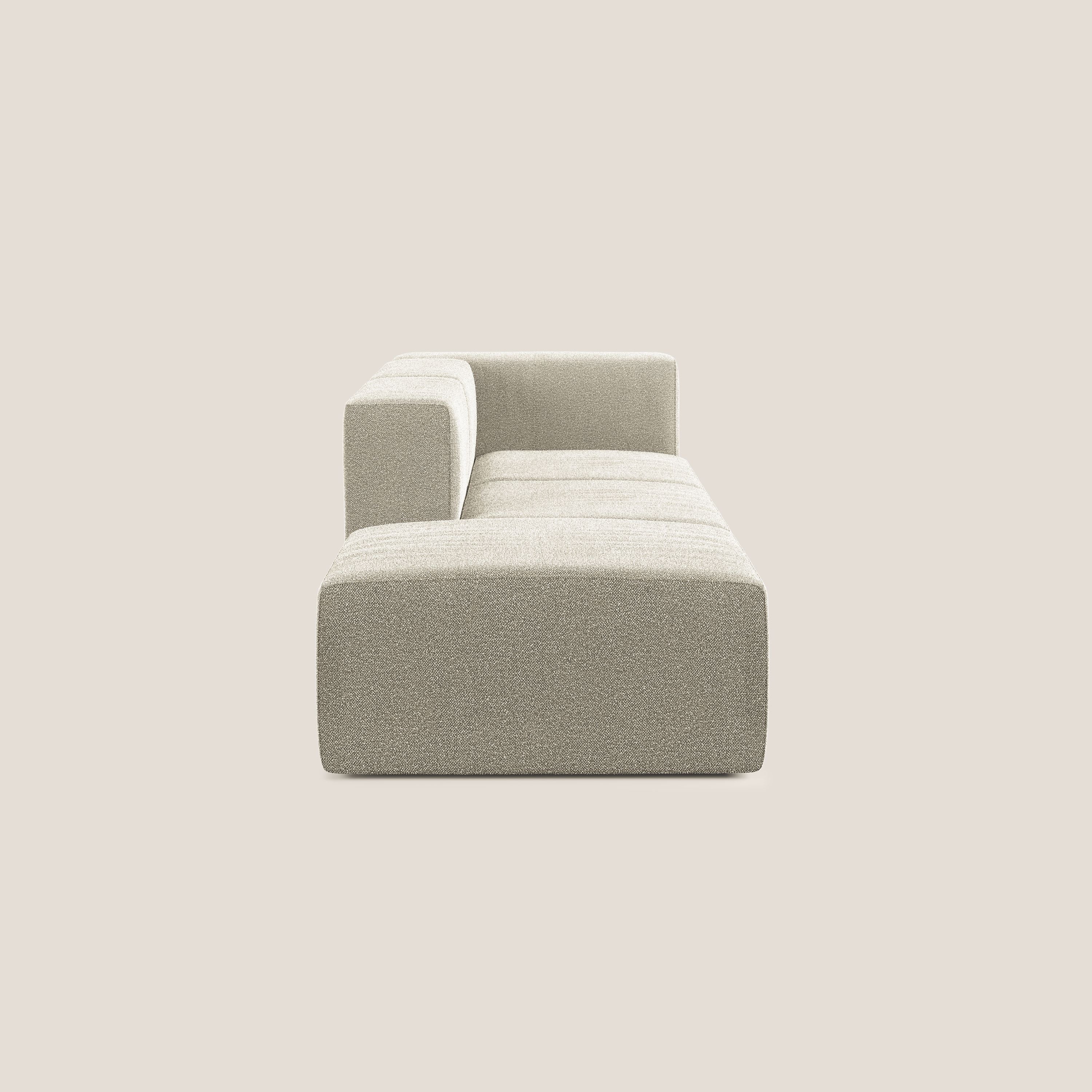Nettuno divano lineare modulare e componibile in morbido tessuto bouclè T07 beige - divitt.sbs