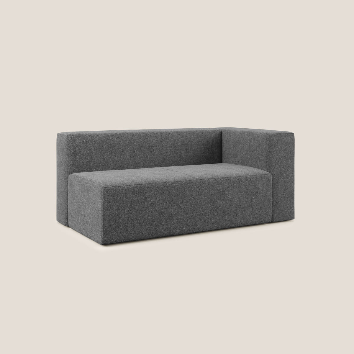 Nettuno modulo angolo/laterale maxi in morbido tessuto bouclè T07 antracite - divitt.sbs