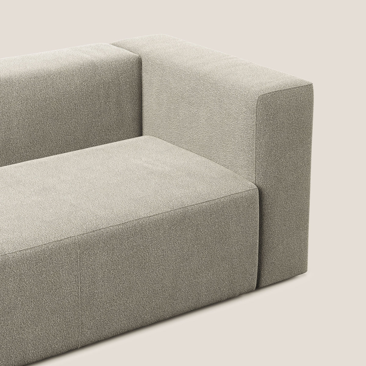 Nettuno modulo angolo/laterale maxi in morbido tessuto bouclè T07 beige - divitt.sbs