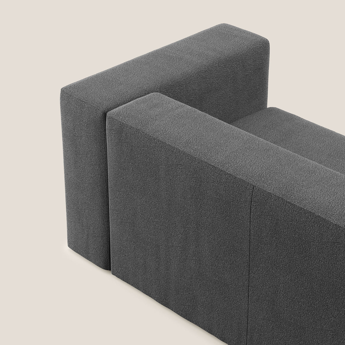 Nettuno modulo angolo/laterale maxi in morbido tessuto bouclè T07 antracite - divitt.sbs