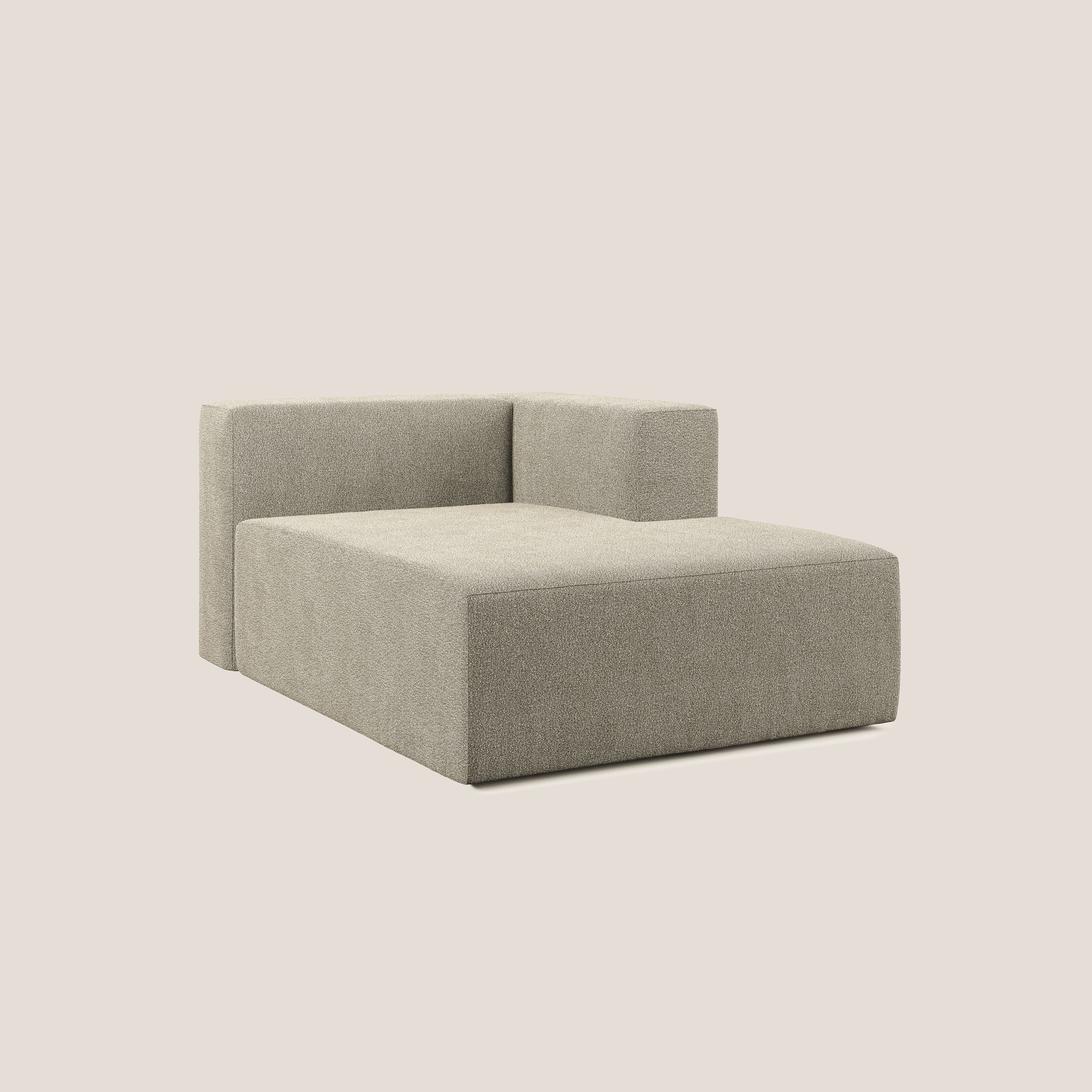 Nettuno modulo chaise longue in morbido tessuto bouclè T07 beige - divitt.sbs