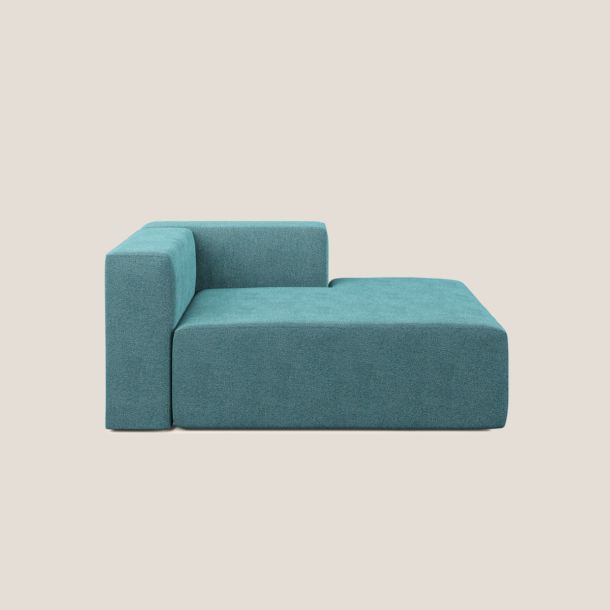 Nettuno modulo chaise longue in morbido tessuto bouclè T07 azzurro - divitt.sbs