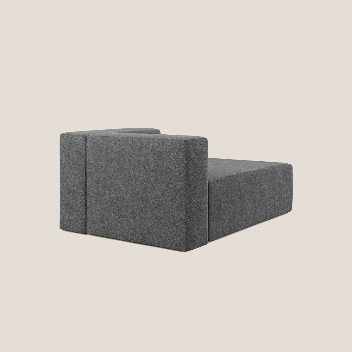 Nettuno modulo chaise longue in morbido tessuto bouclè T07 antracite - divitt.sbs