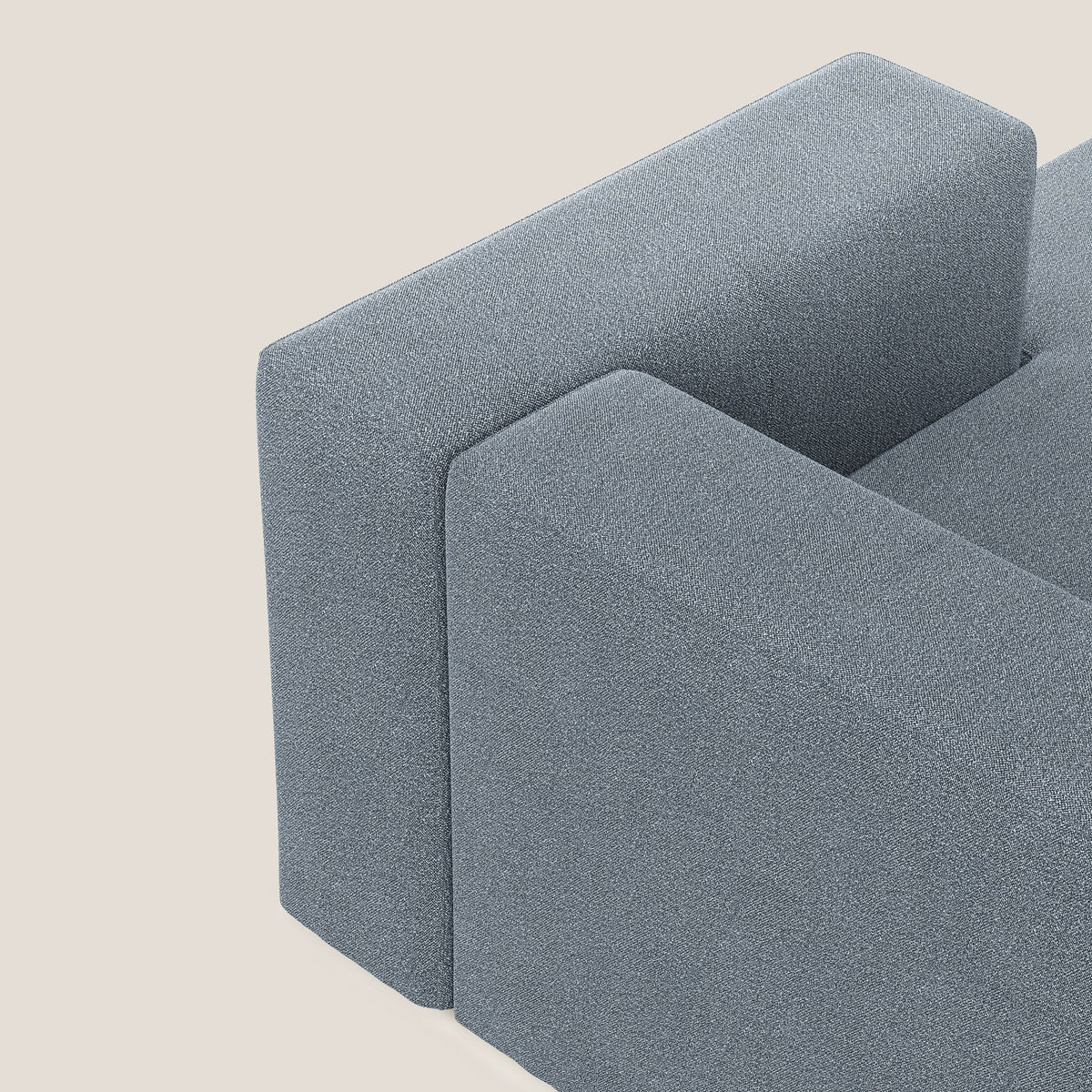 Nettuno modulo chaise longue in morbido tessuto bouclè T07 carta da zucchero - divitt.sbs