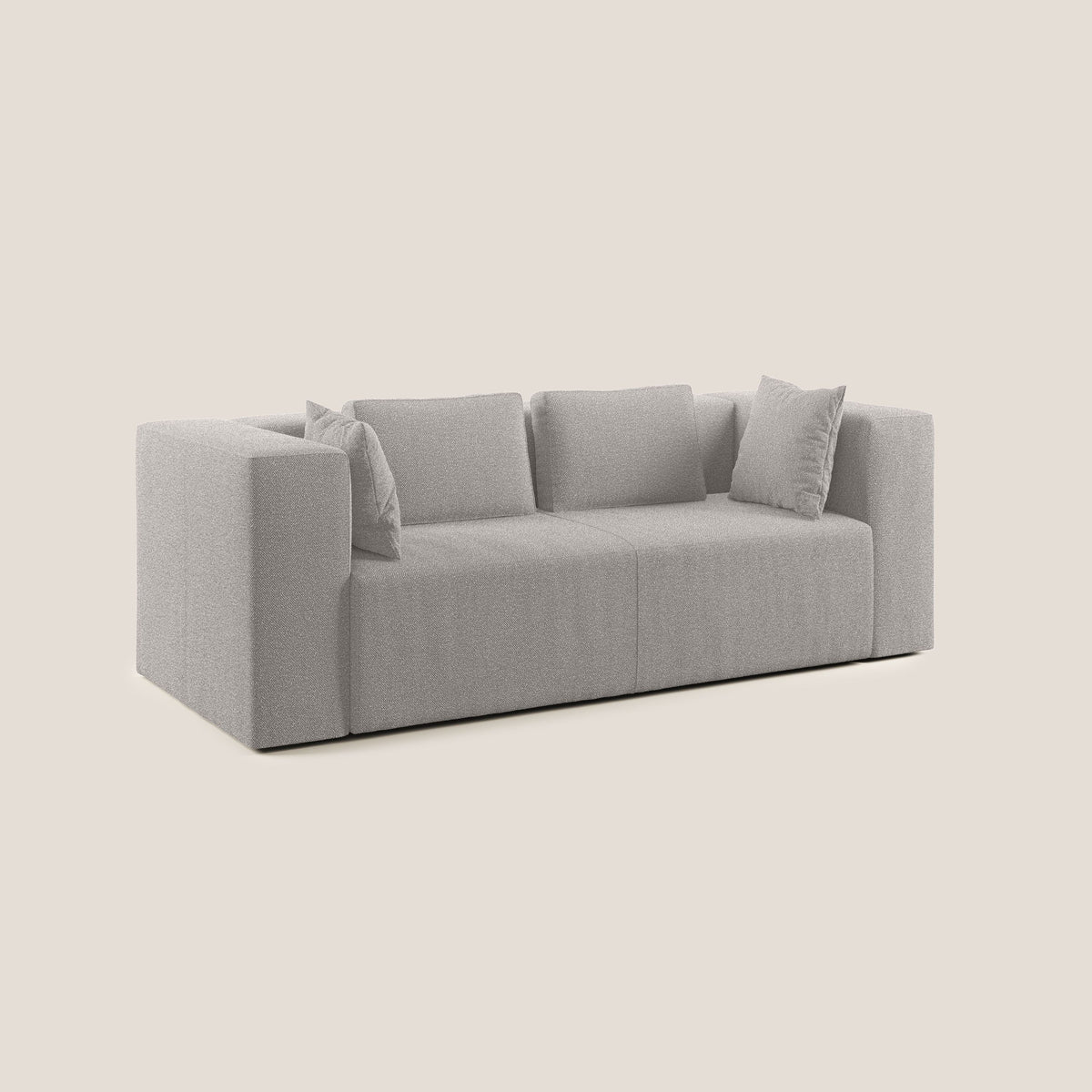 Nettuno divano moderno componibile in morbido tessuto bouclè T07 grigio - divitt.sbs