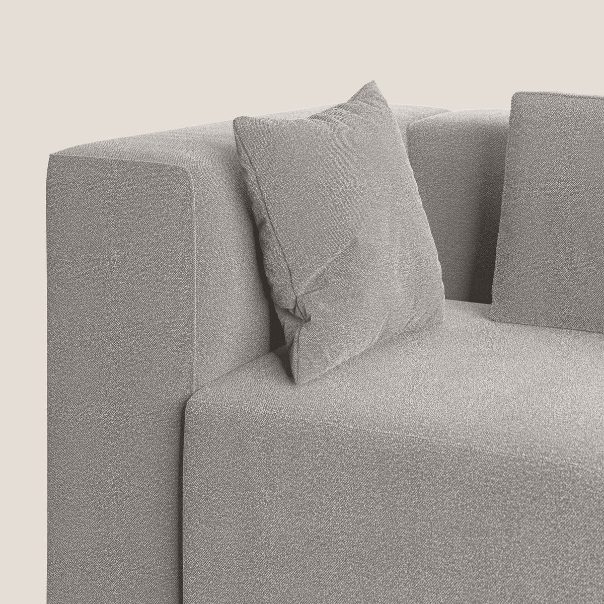 Nettuno divano moderno componibile in morbido tessuto bouclè T07 grigio - divitt.sbs