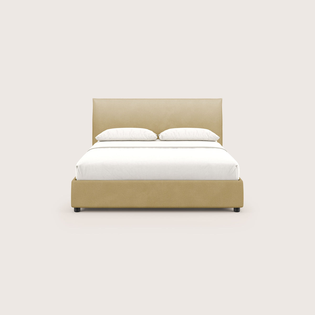 Nina letto contenitore dal design minimal in microfibra effetto pelle smacchiabile giallo - divitt.sbs