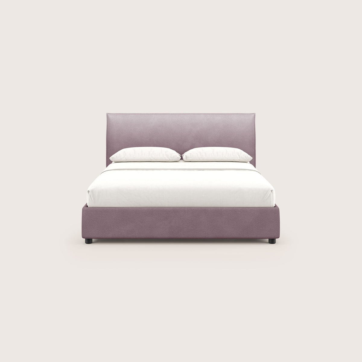 Nina letto contenitore dal design minimal in microfibra effetto pelle smacchiabile rosa - divitt.sbs