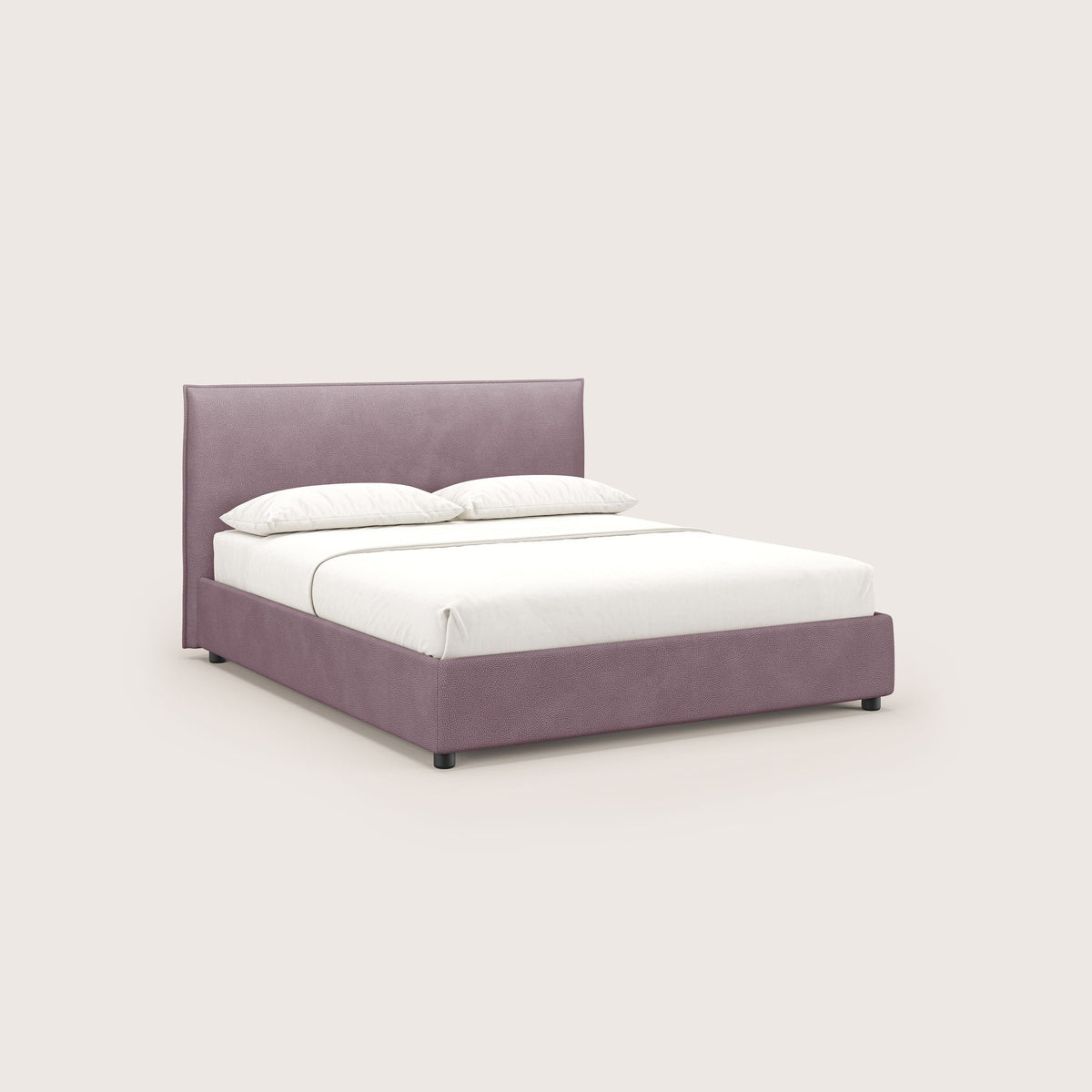 Nina letto contenitore dal design minimal in microfibra effetto pelle smacchiabile rosa - divitt.sbs