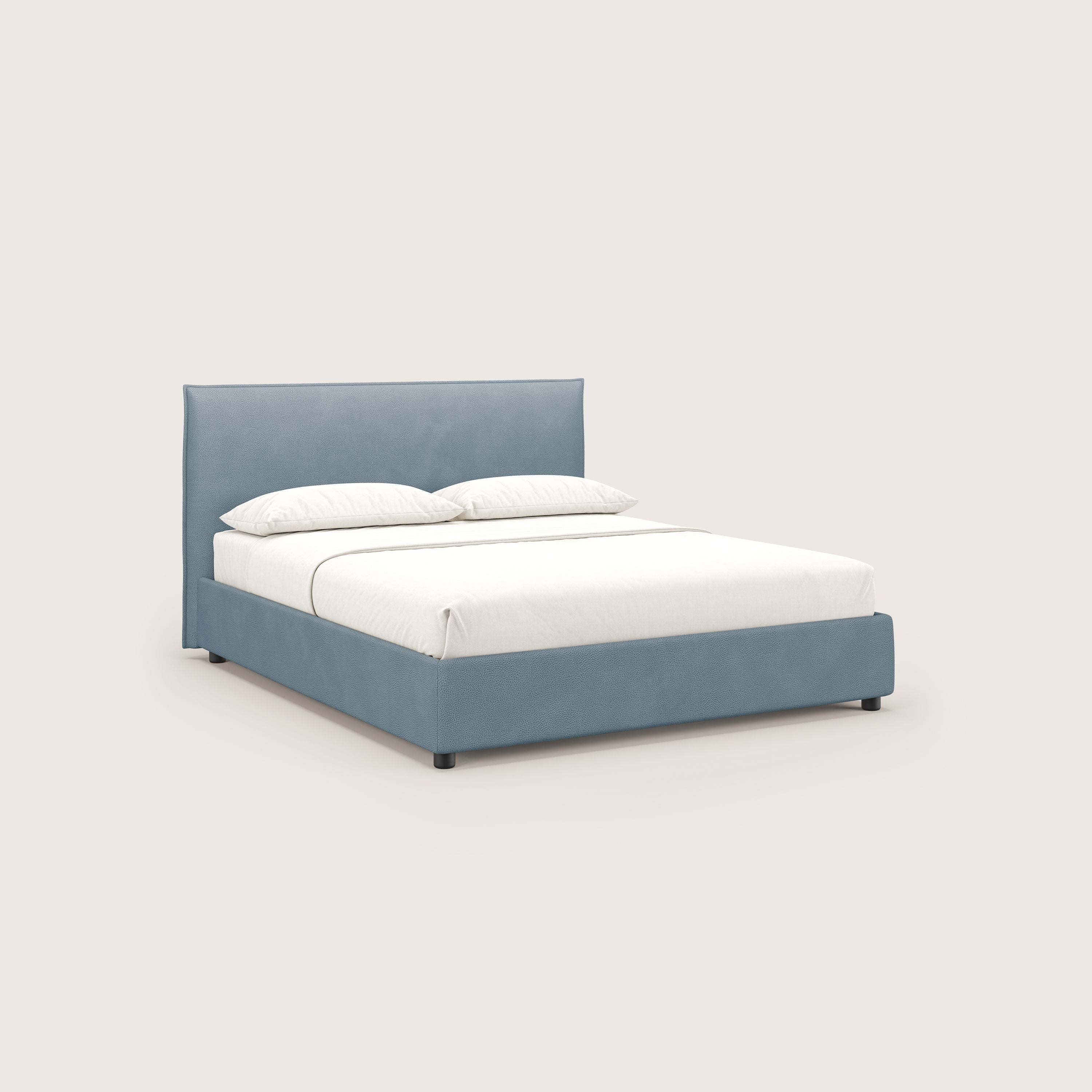 Nina letto contenitore dal design minimal in microfibra effetto pelle smacchiabile carta da zucchero - divitt.sbs