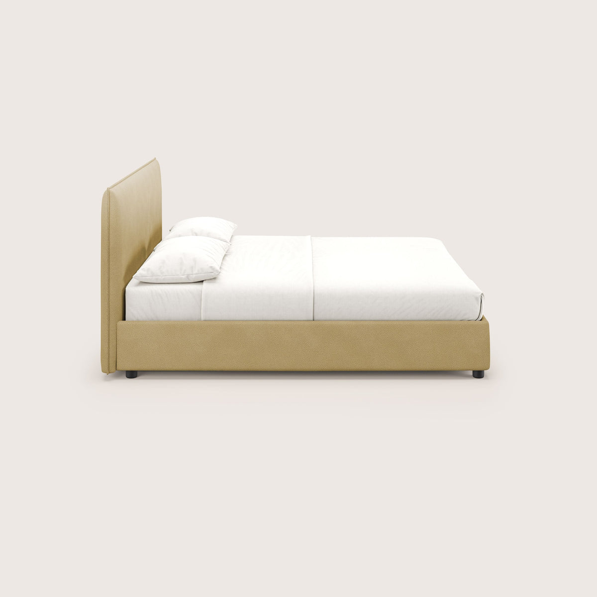 Nina letto contenitore dal design minimal in microfibra effetto pelle smacchiabile giallo - divitt.sbs