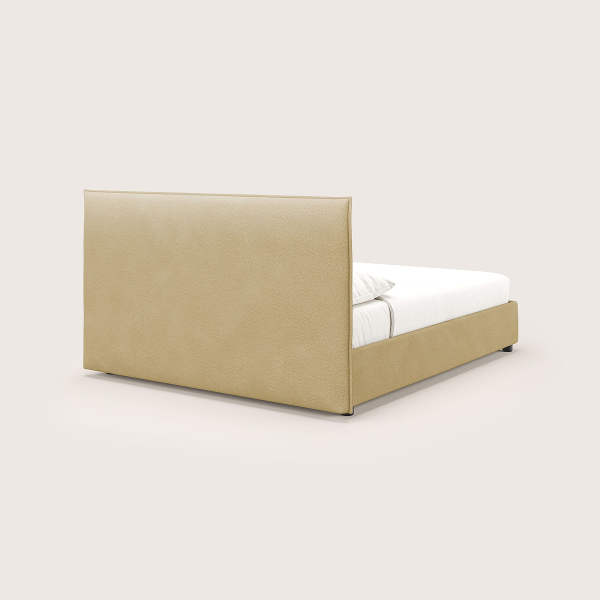 Nina letto contenitore dal design minimal in microfibra effetto pelle smacchiabile giallo - divitt.sbs