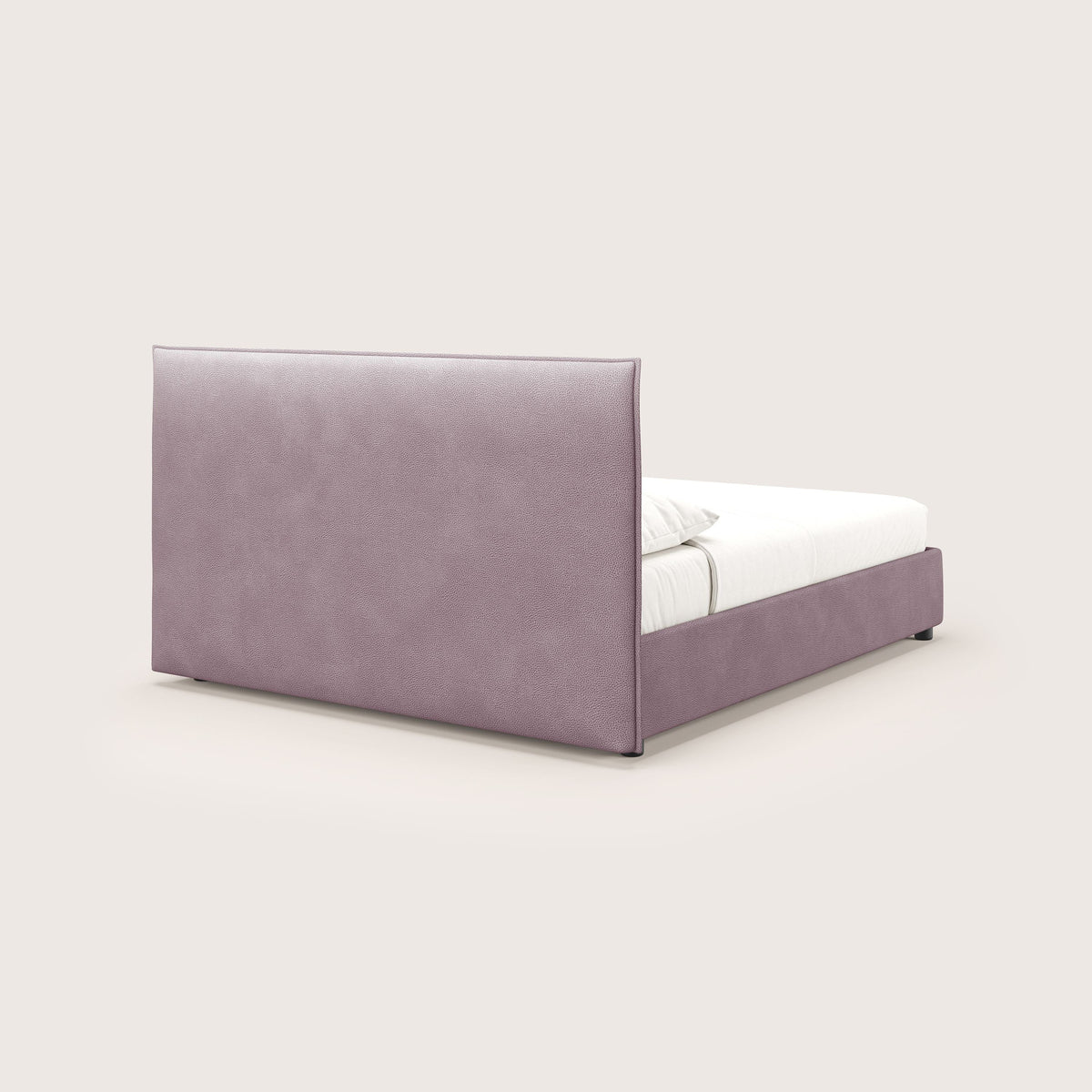 Nina letto contenitore dal design minimal in microfibra effetto pelle smacchiabile rosa - divitt.sbs