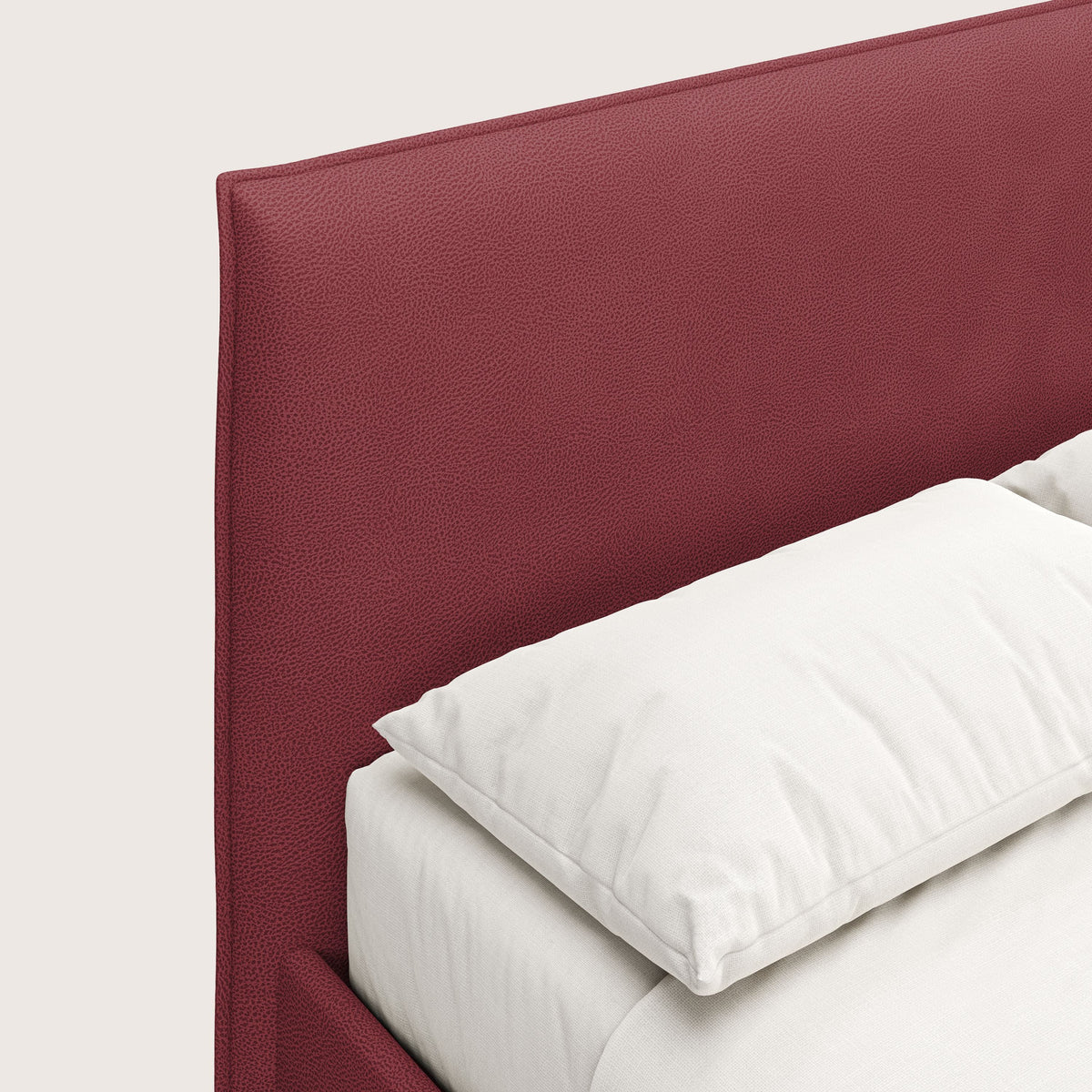 Nina letto contenitore dal design minimal in microfibra effetto pelle smacchiabile rosso - divitt.sbs