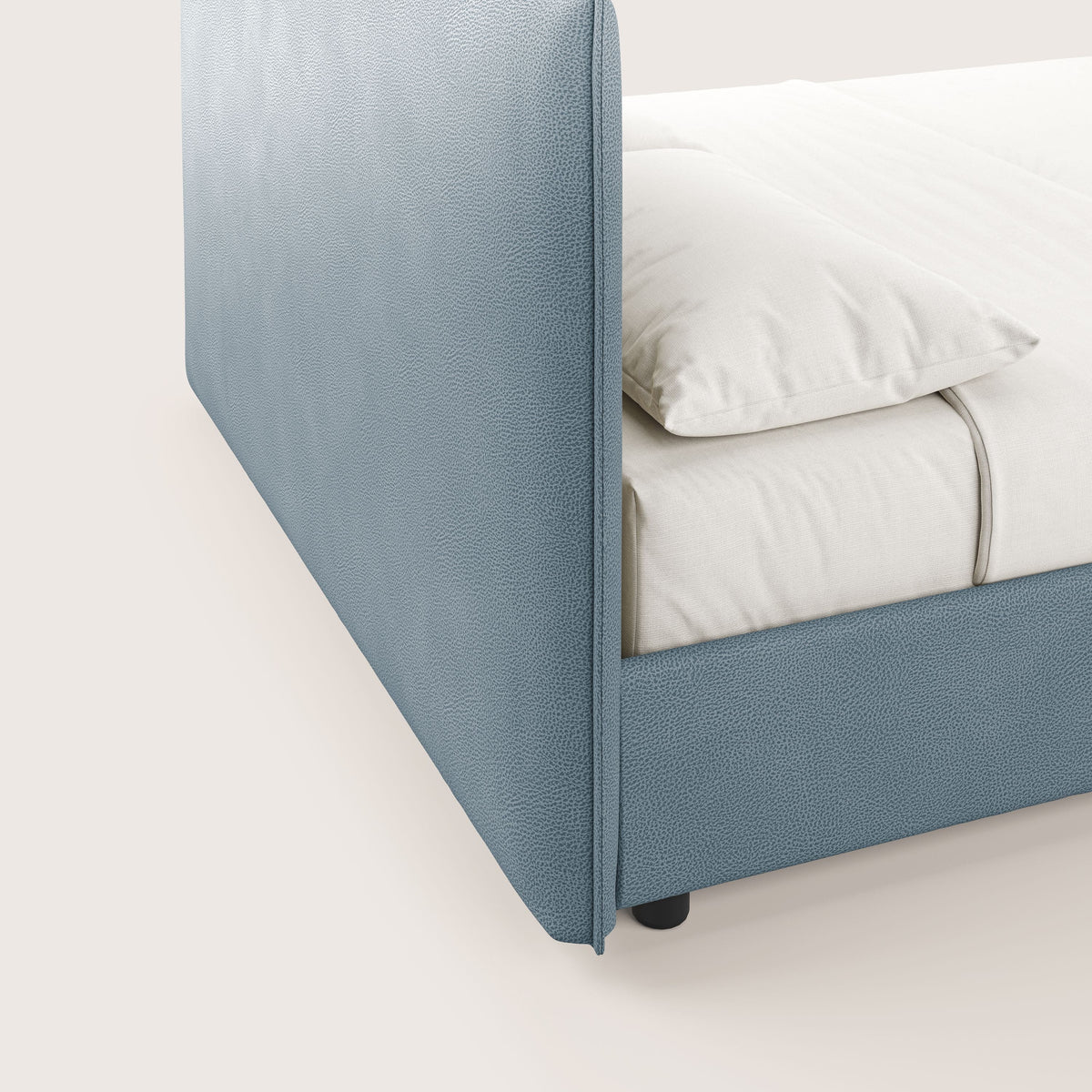 Nina letto contenitore dal design minimal in microfibra effetto pelle smacchiabile carta da zucchero - divitt.sbs