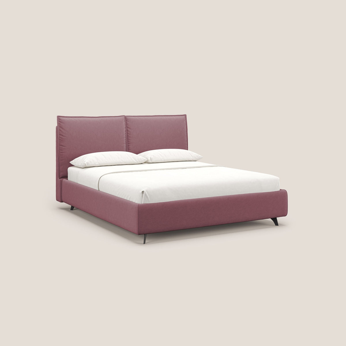 Nives letto imbottito contenitore sfoderabile in microfibra velluto impermeabile T09 salmone - divitt.sbs