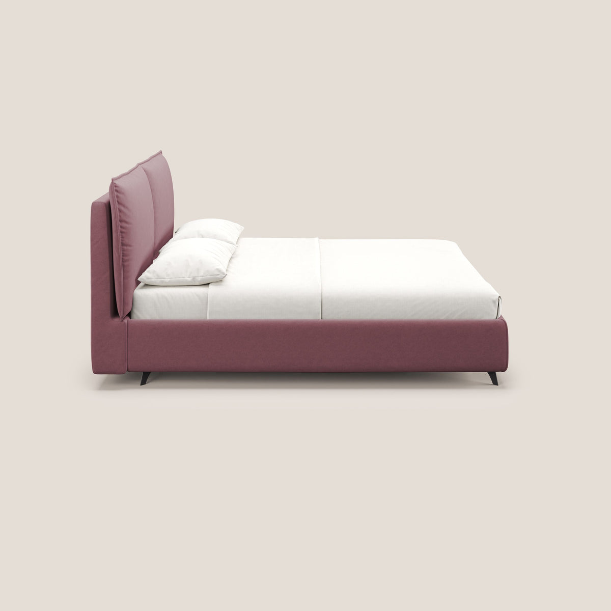 Nives letto imbottito contenitore sfoderabile in microfibra velluto impermeabile T09 salmone - divitt.sbs