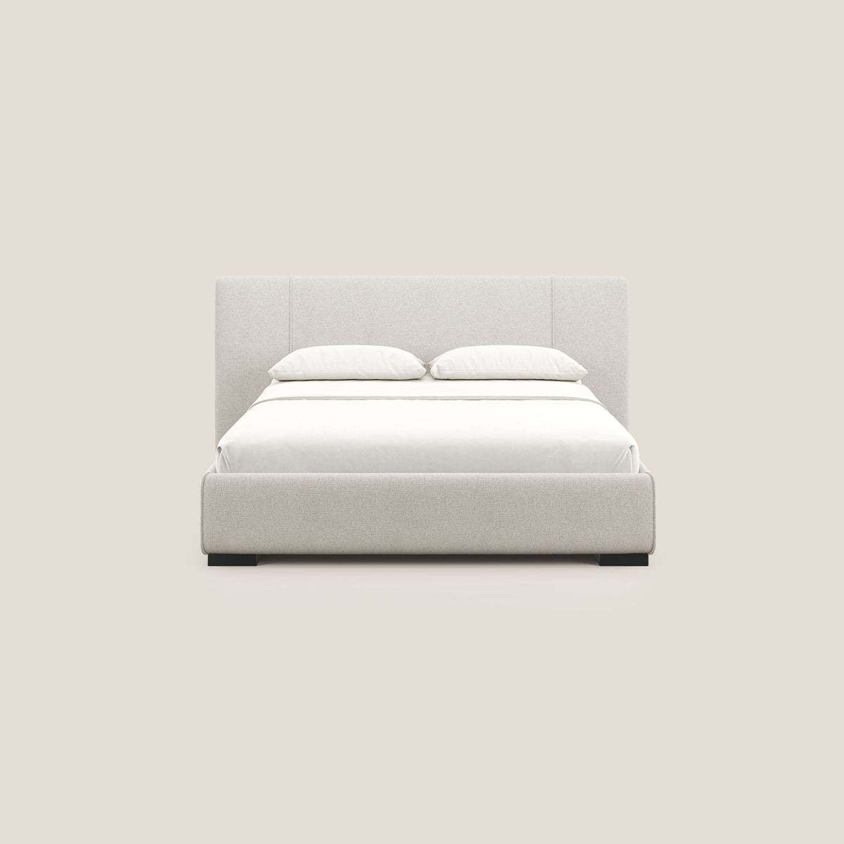 Omero letto imbottito contenitore sfoderabile in tessuto fiammato impermeabile T14 panna - divitt.sbs