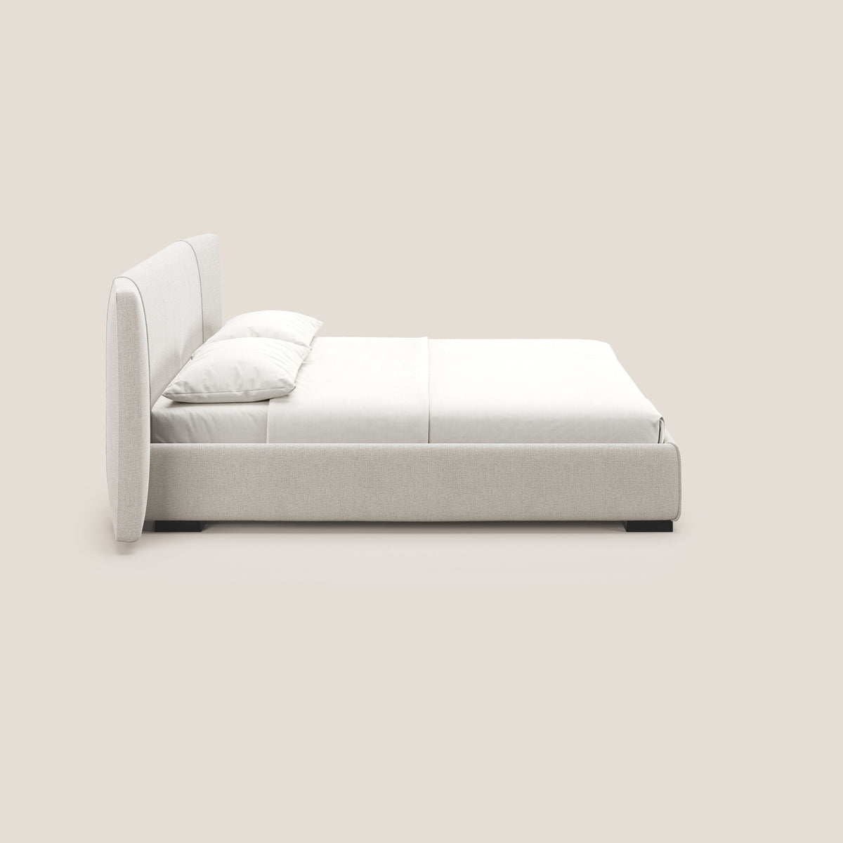 Omero letto imbottito contenitore sfoderabile in tessuto fiammato impermeabile T14 panna - divitt.sbs