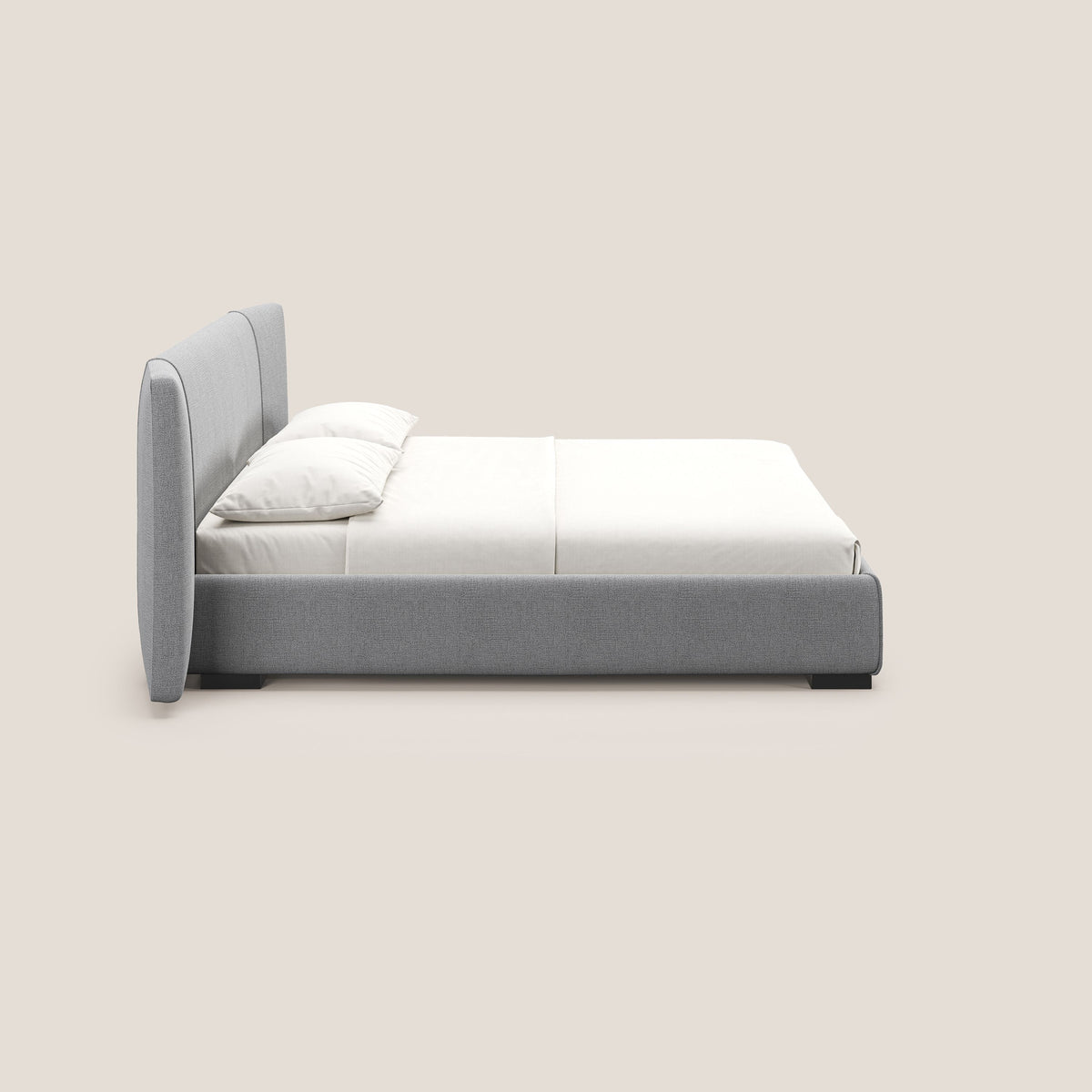 Omero letto imbottito contenitore sfoderabile in tessuto fiammato impermeabile T14 grigio chiaro - divitt.sbs