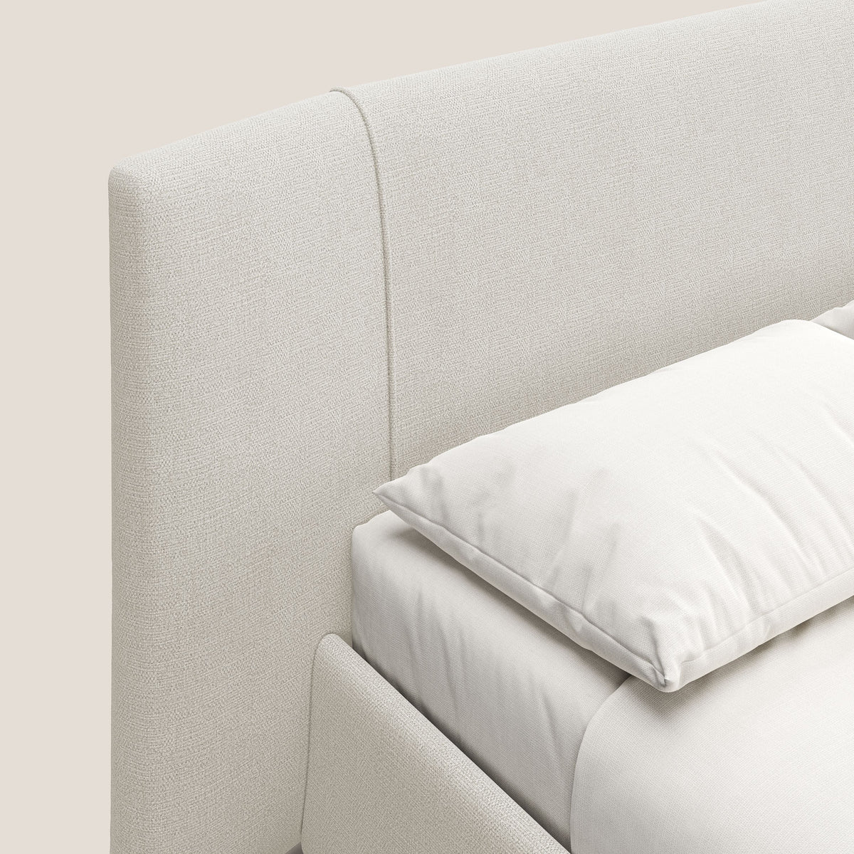 Omero letto imbottito contenitore sfoderabile in tessuto fiammato impermeabile T14 tortora - divitt.sbs