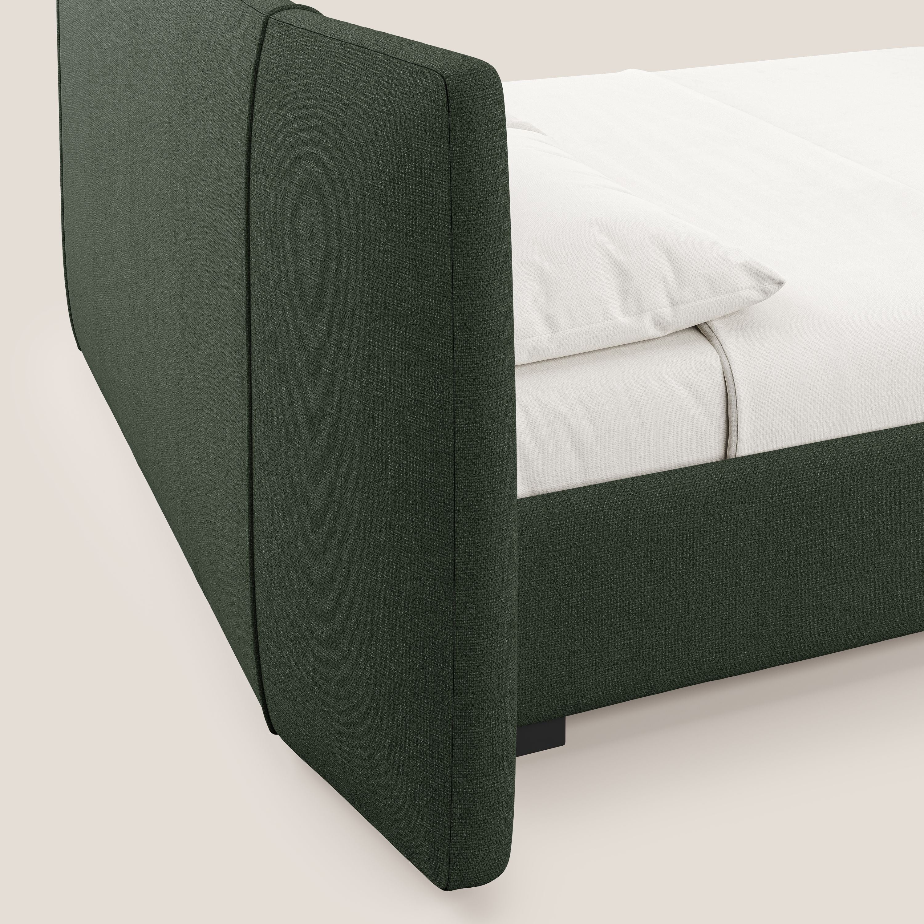 Omero letto imbottito contenitore sfoderabile in tessuto fiammato impermeabile T14 verde - divitt.sbs