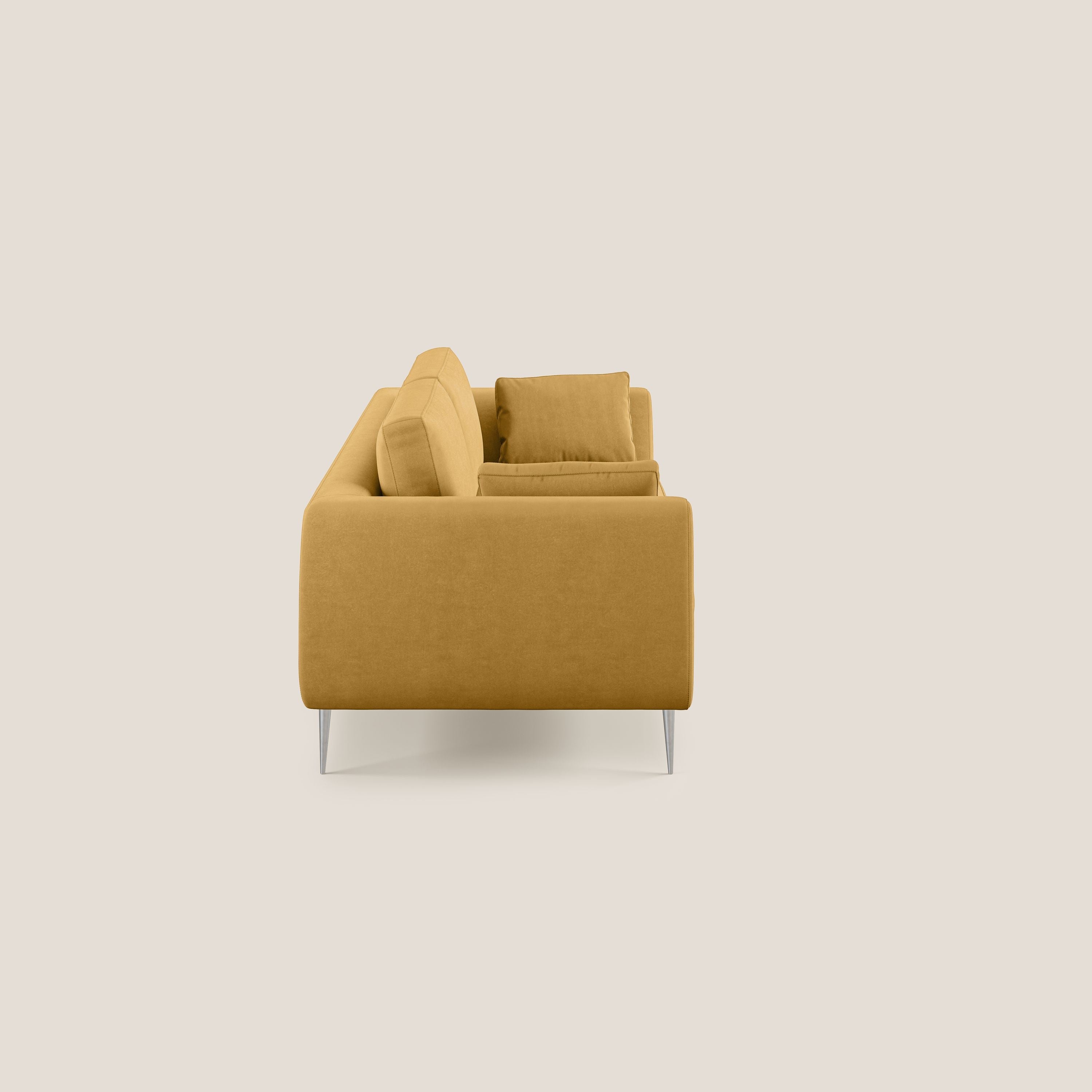 Plano divano moderno in microfibra tecnica smacchiabile T11 giallo - divitt.sbs