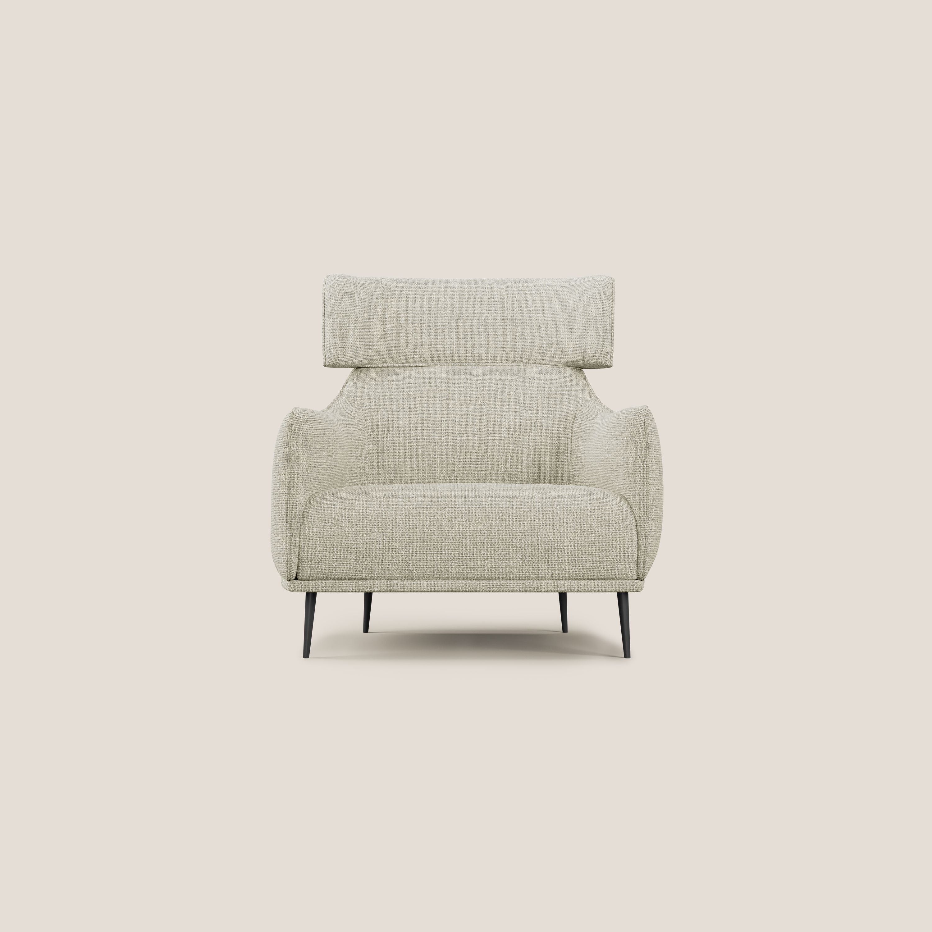 Zelda Poltroncina dal design moderno in morbido tessuto impermeabile T06 panna - divitt.sbs