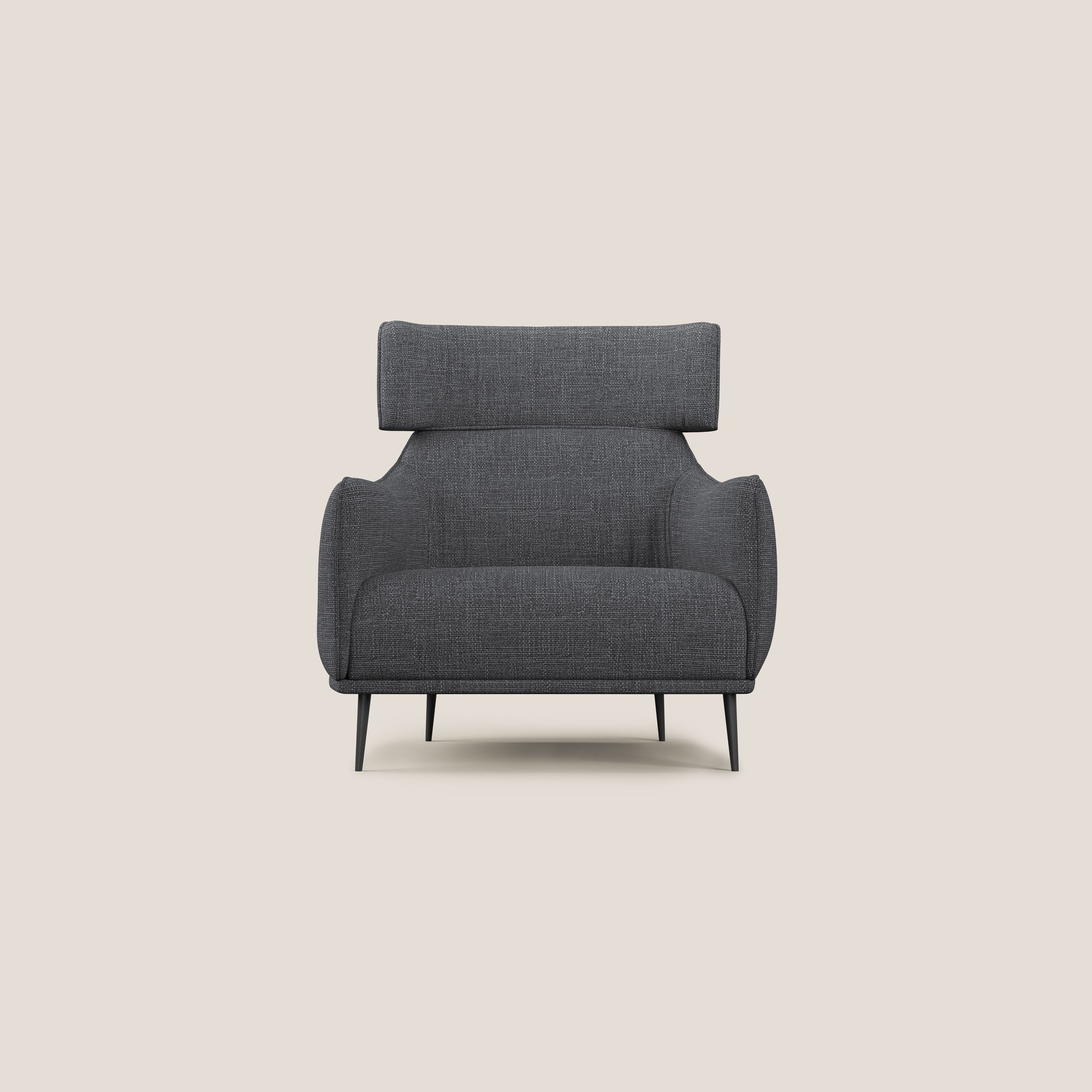 Zelda Poltroncina dal design moderno in morbido tessuto impermeabile T06 antracite - divitt.sbs